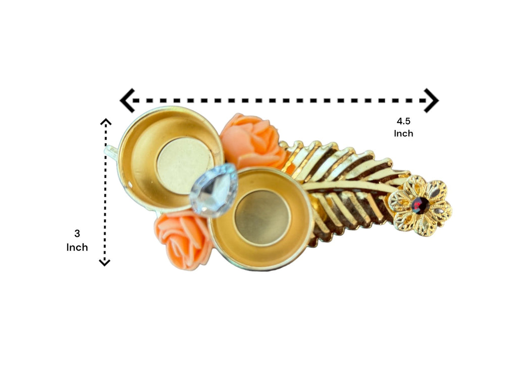 Haldi Kumkum Plate with Feather & Flower, Set of 5 Traditional Gifts La Vie Bien Haldi Kumkum Plate with Feather & Flower, Set of 5