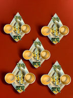 Haldi Kumkum Plate with Ganesha & Shubh Labh, Set of 5 Traditional Gifts La Vie Bien Haldi Kumkum Plate with Ganesha & Shubh Labh, Set of 5