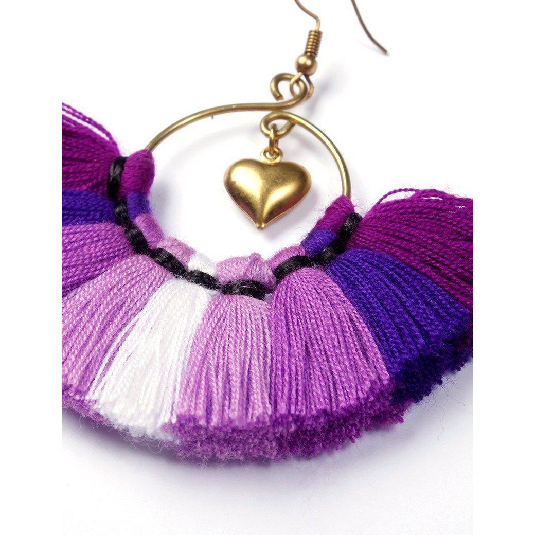 Half Moon Charmed Earrings - Thailand Jewelry La Vie Bien Half Moon Charmed Earrings - Thailand