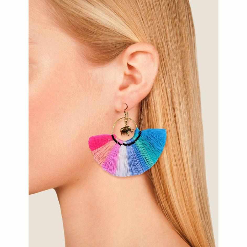 Half Moon Charmed Earrings - Thailand Jewelry La Vie Bien Half Moon Charmed Earrings - Thailand