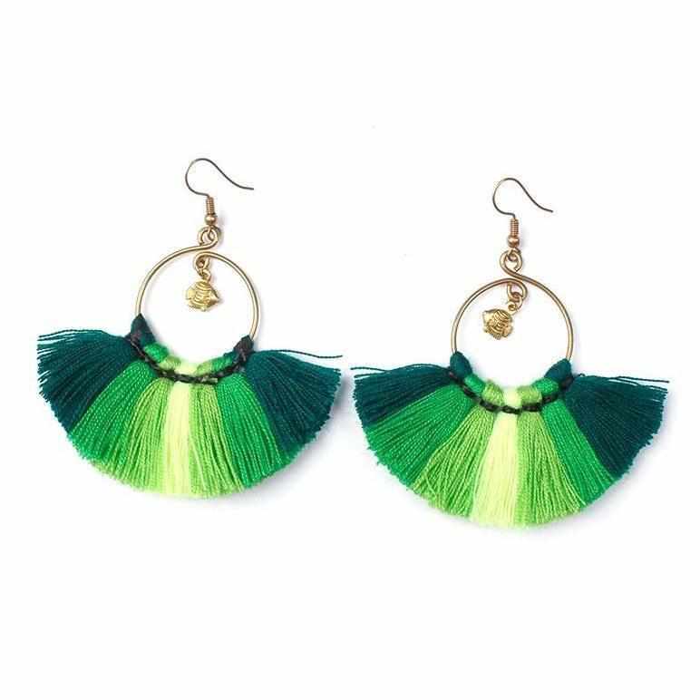 Half Moon Charmed Earrings - Thailand Jewelry La Vie Bien Half Moon Charmed Earrings - Thailand