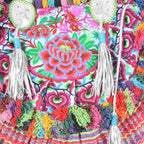 Half - moon Ibiza Bag Pom Pom Trimmed XL - Thailand Bags La Vie Bien Half - moon Ibiza Bag Pom Pom Trimmed XL - Thailand