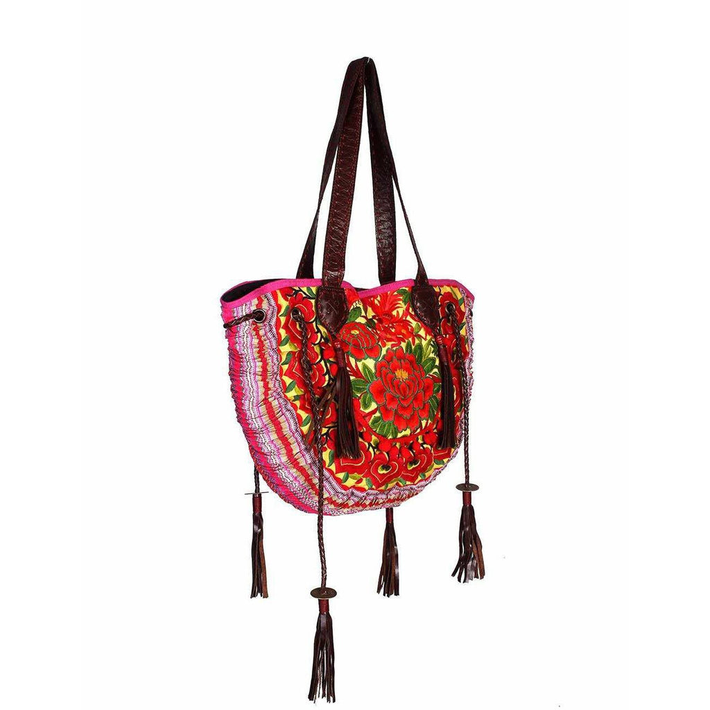 Half - Moon Ibiza Vintage Leather Boho Moon Shoulder Bag - Thailand Bags La Vie Bien Half - Moon Ibiza Vintage Leather Boho Moon Shoulder Bag - Thailand