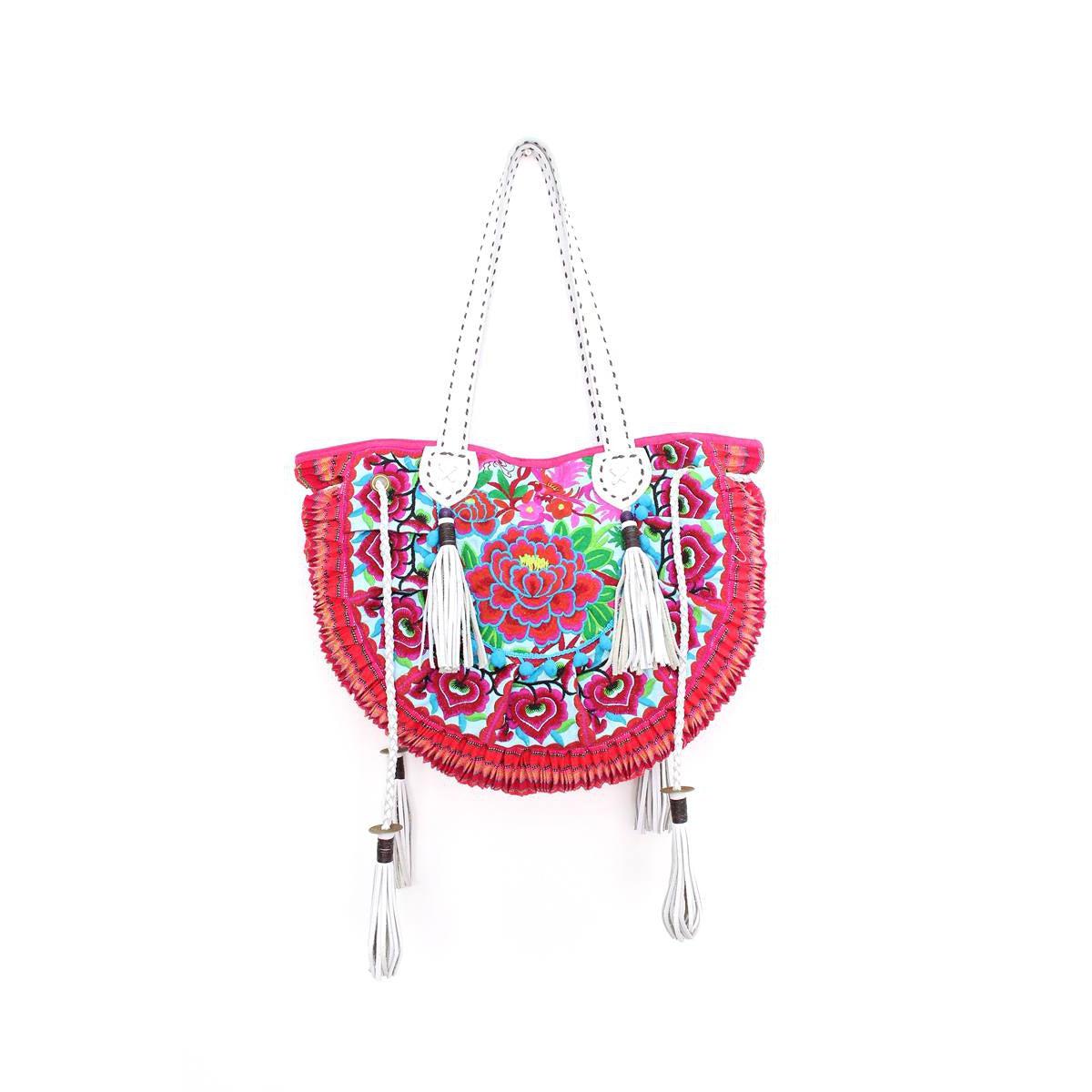 Half - Moon Ibiza Vintage Leather Boho Moon Shoulder Bag - Thailand Bags La Vie Bien Half - Moon Ibiza Vintage Leather Boho Moon Shoulder Bag - Thailand