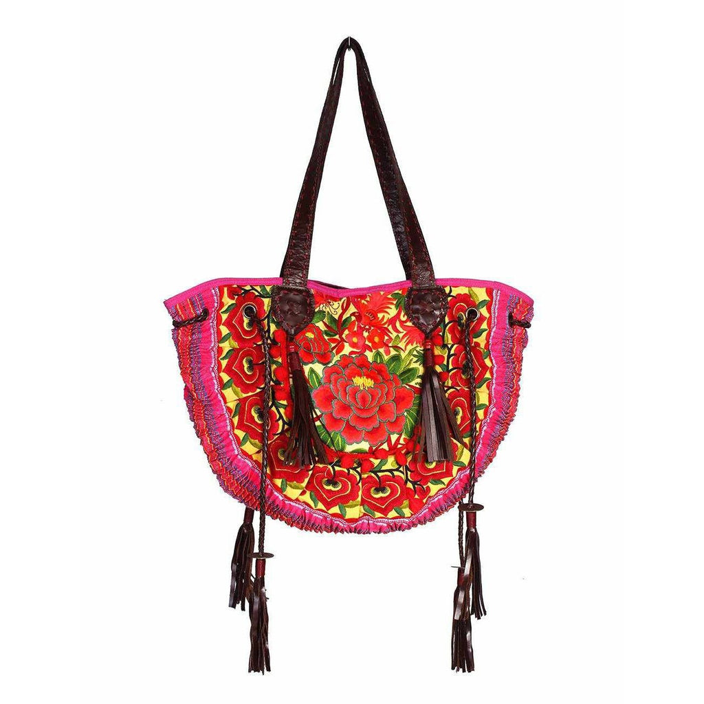 Half - Moon Ibiza Vintage Leather Boho Moon Shoulder Bag - Thailand Bags La Vie Bien Half - Moon Ibiza Vintage Leather Boho Moon Shoulder Bag - Thailand