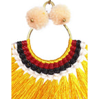 Half Moon PomPom Earrings - Thailand Jewelry La Vie Bien Half Moon PomPom Earrings - Thailand