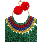 Half Moon PomPom Earrings - Thailand Jewelry La Vie Bien Half Moon PomPom Earrings - Thailand