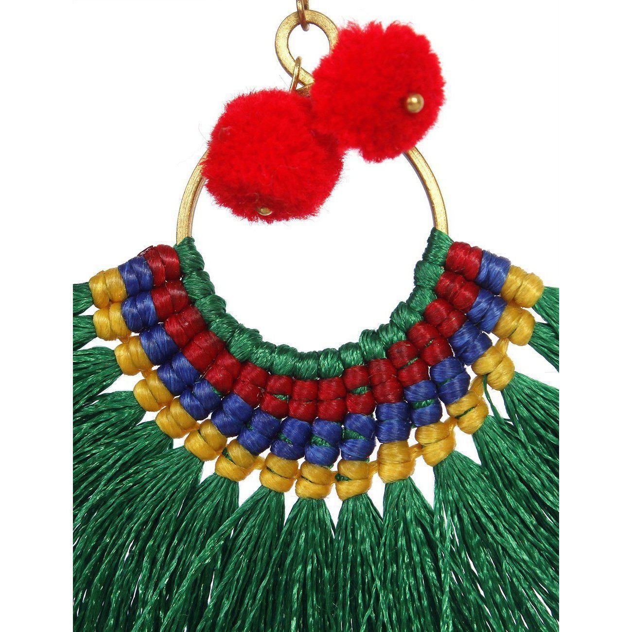 Half Moon PomPom Earrings - Thailand Jewelry La Vie Bien Half Moon PomPom Earrings - Thailand