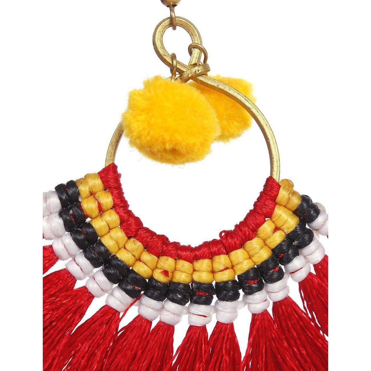 Half Moon PomPom Earrings - Thailand Jewelry La Vie Bien Half Moon PomPom Earrings - Thailand