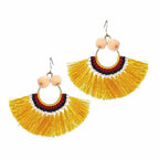 Half Moon PomPom Earrings - Thailand Jewelry La Vie Bien Half Moon PomPom Earrings - Thailand