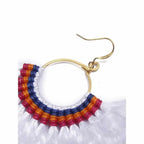 Half Moon Silk Tassel Handcrafted Earrings - Thailand Jewelry La Vie Bien Half Moon Silk Tassel Handcrafted Earrings - Thailand