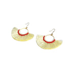 Half Moon Silk Tassel Handcrafted Earrings - Thailand Jewelry La Vie Bien Half Moon Silk Tassel Handcrafted Earrings - Thailand