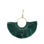 Half Moon Silk Tassel Handcrafted Earrings - Thailand Jewelry La Vie Bien Half Moon Silk Tassel Handcrafted Earrings - Thailand