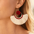 Half Moon Tassel Earrings - Thailand Jewelry La Vie Bien Half Moon Tassel Earrings - Thailand