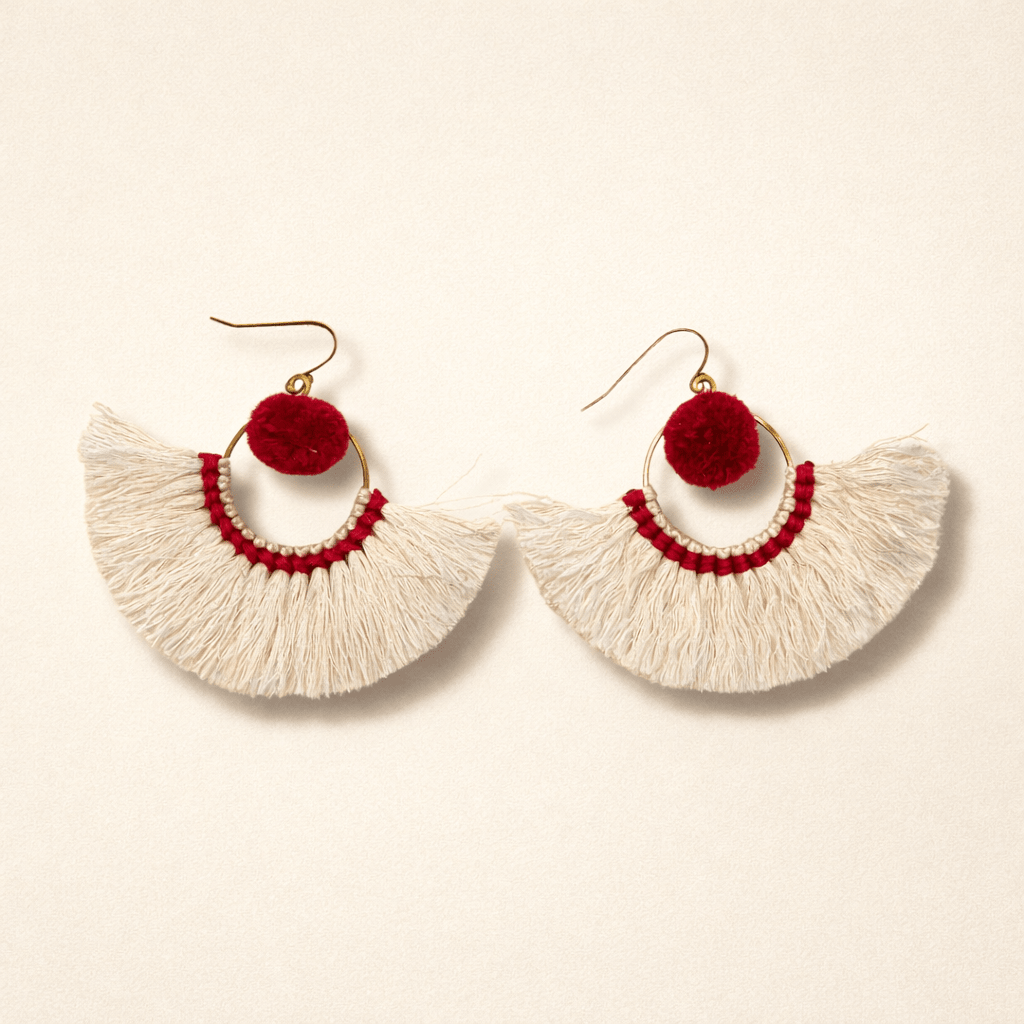 Half Moon Tassel Earrings - Thailand Jewelry La Vie Bien Half Moon Tassel Earrings - Thailand