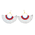 Half Moon Tassel Earrings with Wax String - Thailand Jewelry La Vie Bien Half Moon Tassel Earrings with Wax String - Thailand