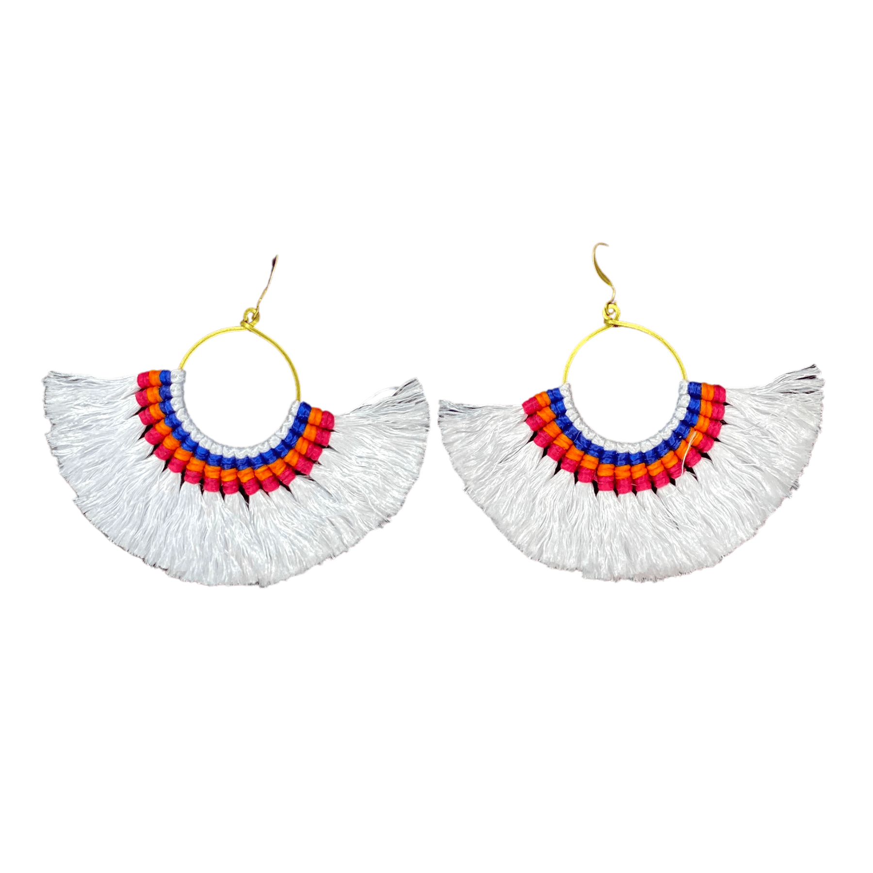 Half Moon Tassel Earrings with Wax String - Thailand Jewelry La Vie Bien Half Moon Tassel Earrings with Wax String - Thailand