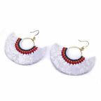 Half Moon Tassel Earrings with Wax String - Thailand Jewelry La Vie Bien Half Moon Tassel Earrings with Wax String - Thailand