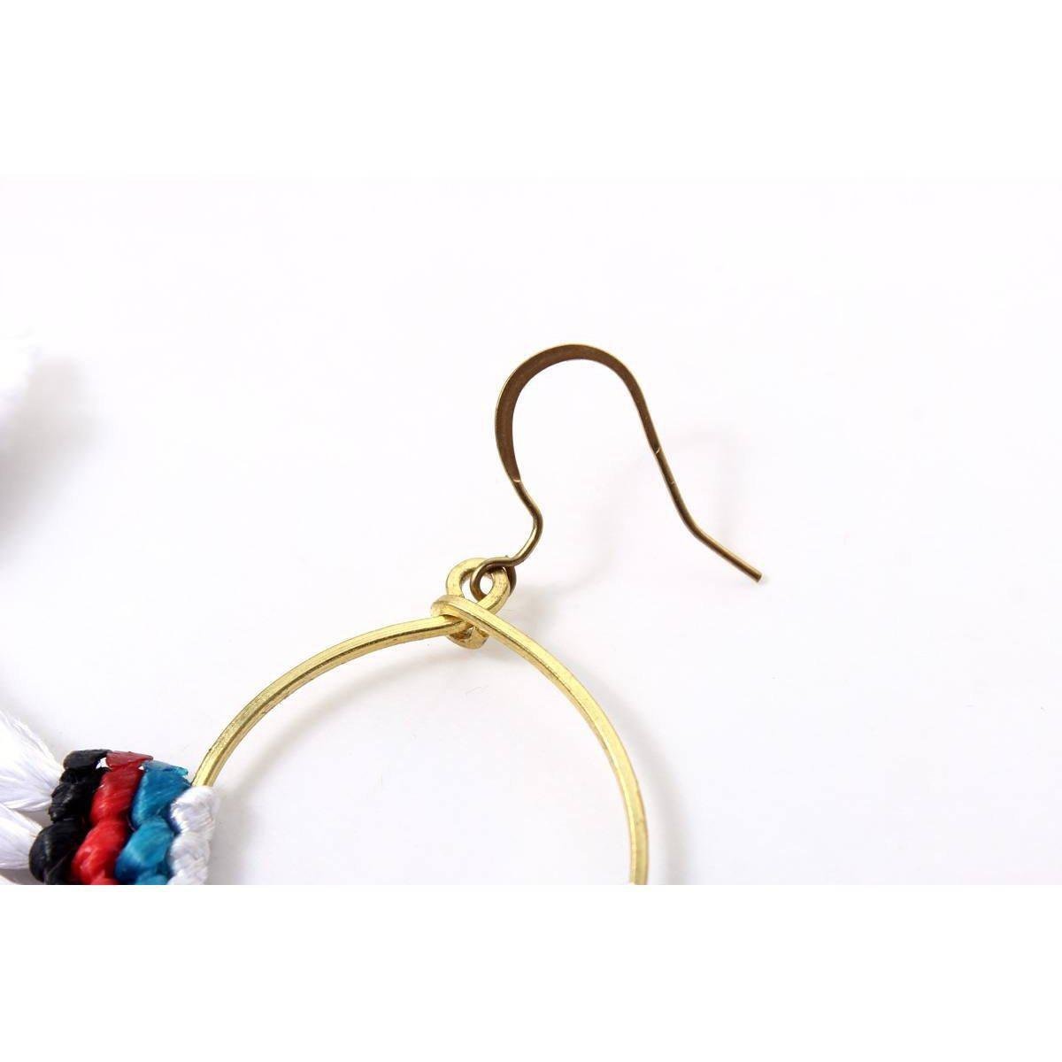 Half Moon Tassel Earrings with Wax String - Thailand Jewelry La Vie Bien Half Moon Tassel Earrings with Wax String - Thailand