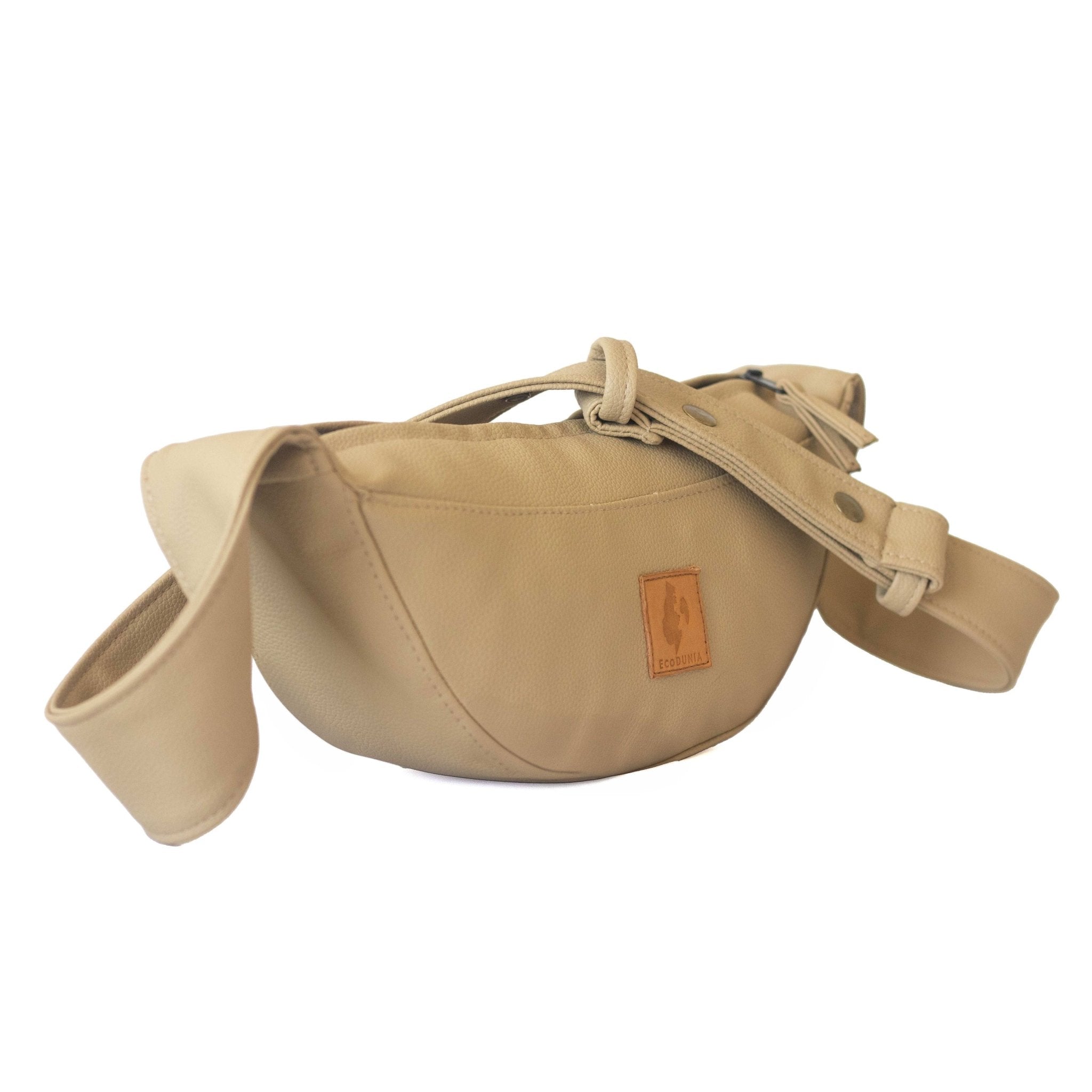 Half Moon Vegan Leather Crossbody Bag Crossbody Bags La Vie Bien Half Moon Vegan Leather Crossbody Bag