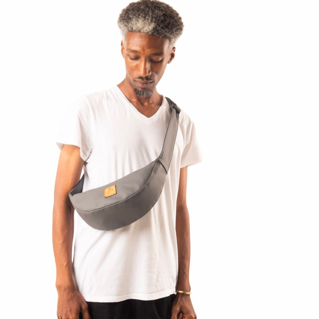 Half Moon Vegan Leather Crossbody Bag Crossbody Bags La Vie Bien Half Moon Vegan Leather Crossbody Bag