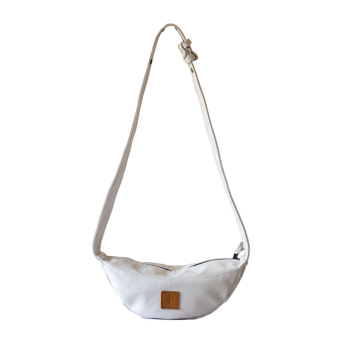 Half Moon Vegan Leather Crossbody Bag Crossbody Bags La Vie Bien Half Moon Vegan Leather Crossbody Bag
