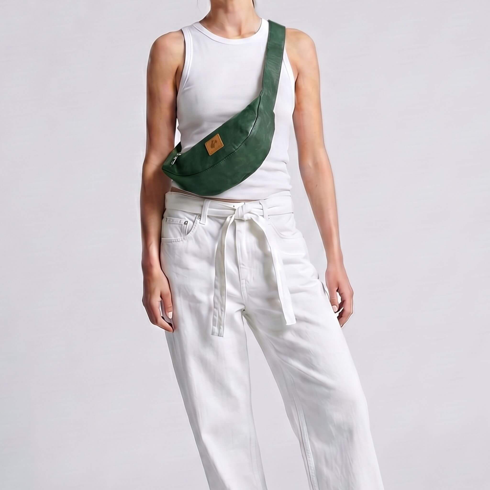 Half Moon Vegan Leather Crossbody Bag Crossbody Bags La Vie Bien Half Moon Vegan Leather Crossbody Bag