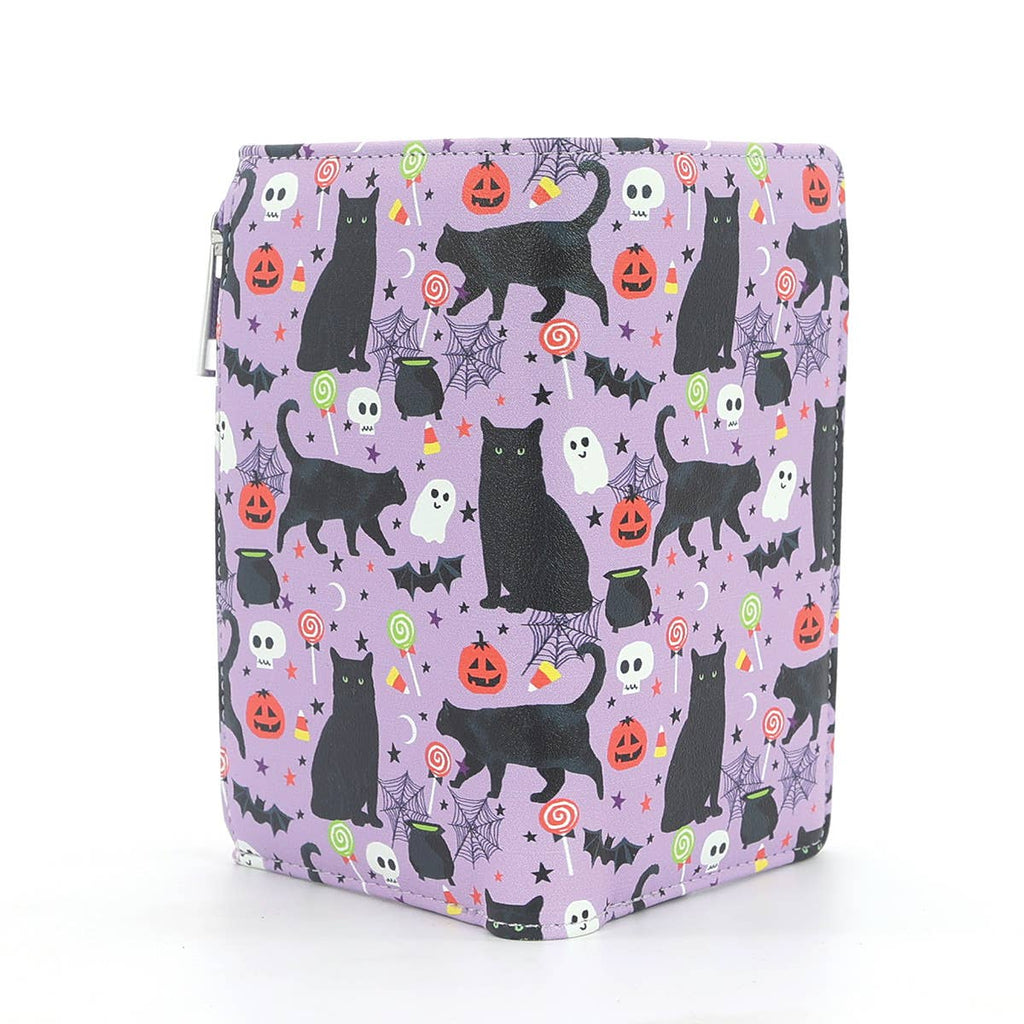 Halloween Black Cat Collage Wallet in Vinyl wallet La Vie Bien Halloween Black Cat Collage Wallet in Vinyl