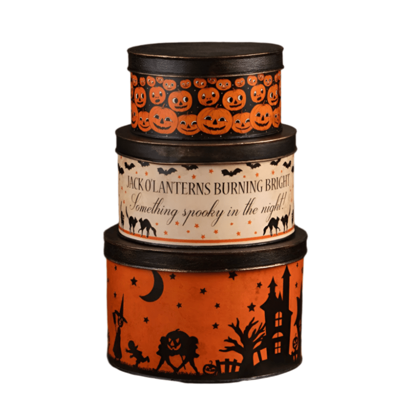 Halloween Vintage Tins Set/3 by Bethany Lowe Designs Seasonal & Holiday Decorations La Vie Bien Halloween Vintage Tins Set/3 by Bethany Lowe Designs