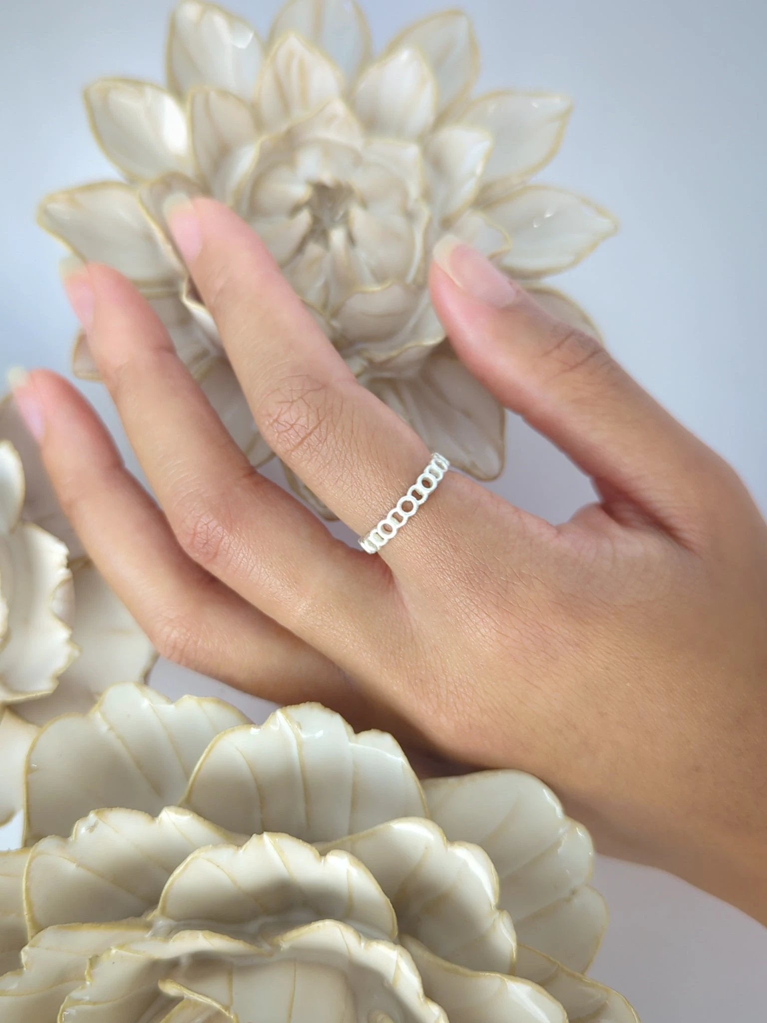 Halo Chain Band Ring by Ash & Rose