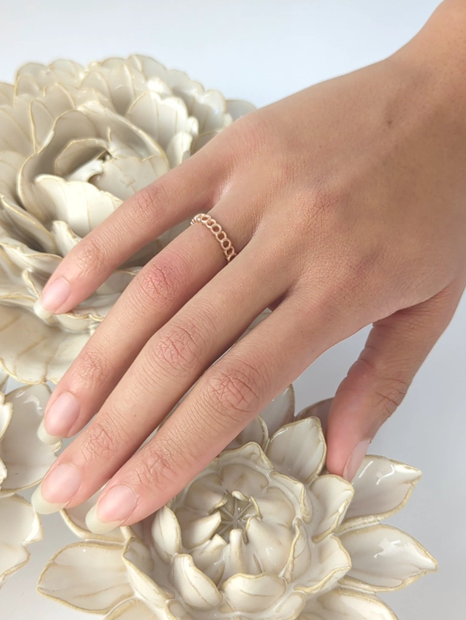 Halo Chain Band Ring by Ash & Rose
