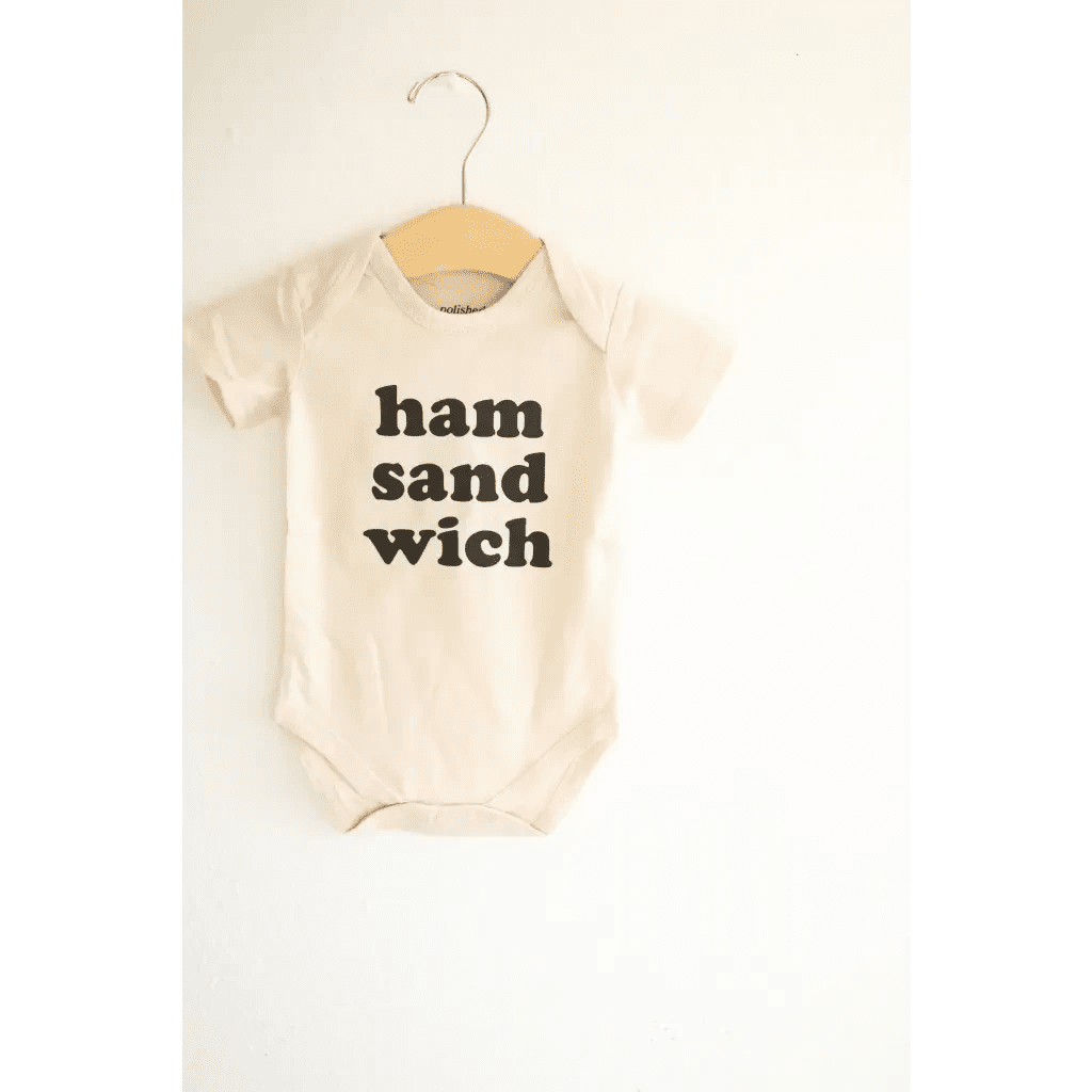 Ham Sandwich Organic Cotton Baby Onesie by Polished Prints