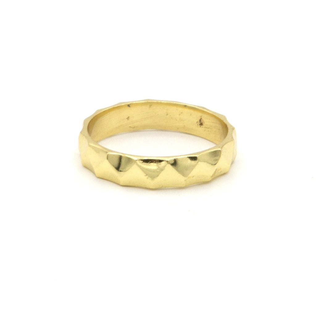 Hammered Band Brass Ring