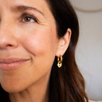 Hammered Chunky Rounded Huggie Hoop Earrings Chunky Rounded Huggie Hoops La Vie Bien Hammered Chunky Rounded Huggie Hoop Earrings