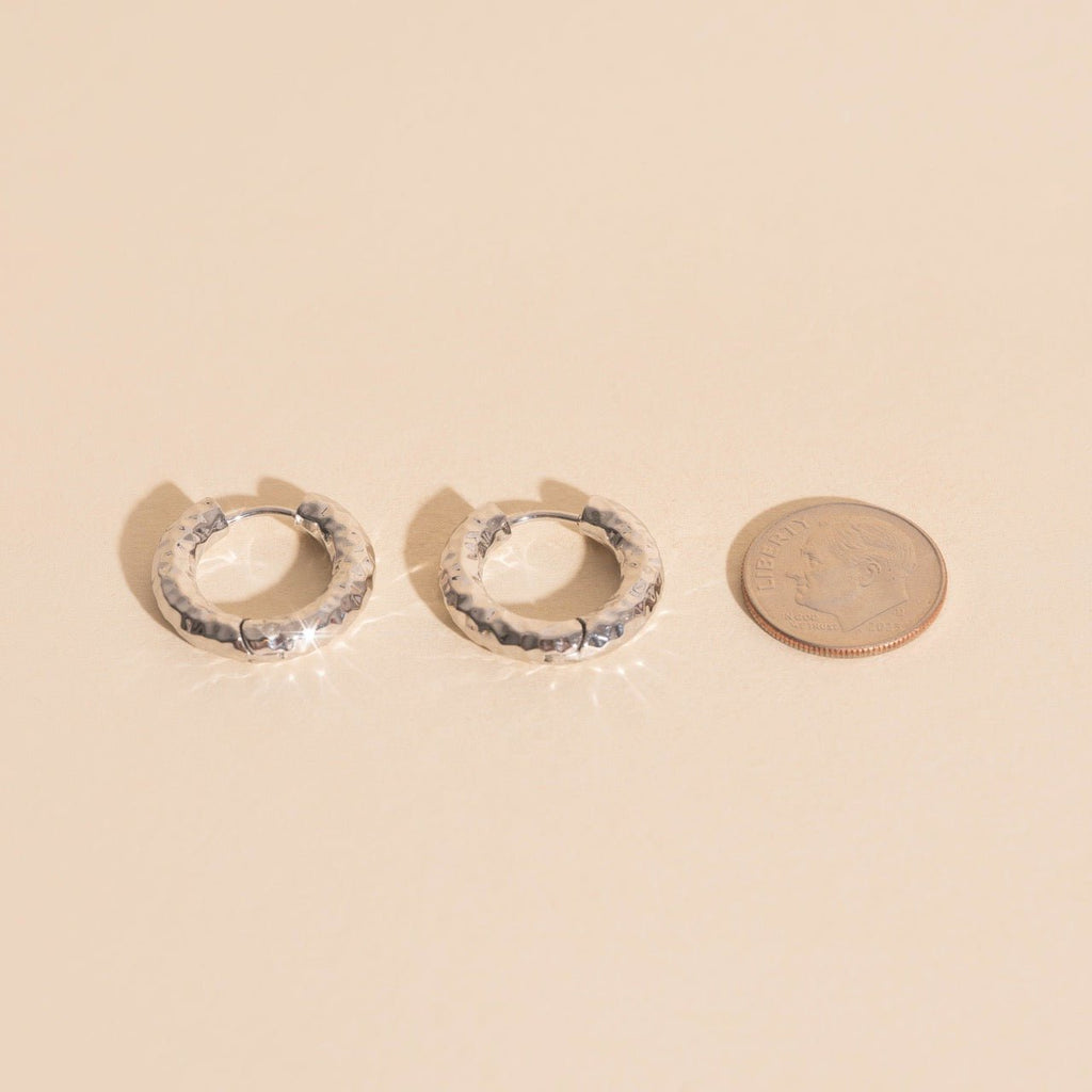 Hammered Chunky Rounded Huggie Hoop Earrings Chunky Rounded Huggie Hoops La Vie Bien Hammered Chunky Rounded Huggie Hoop Earrings