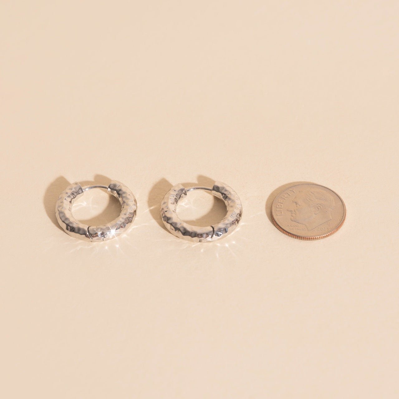 Hammered Chunky Rounded Huggie Hoop Earrings Chunky Rounded Huggie Hoops La Vie Bien Hammered Chunky Rounded Huggie Hoop Earrings