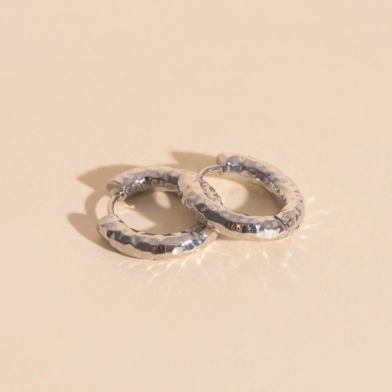Hammered Chunky Rounded Huggie Hoop Earrings Chunky Rounded Huggie Hoops La Vie Bien Hammered Chunky Rounded Huggie Hoop Earrings