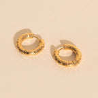 Hammered Chunky Rounded Huggie Hoop Earrings Chunky Rounded Huggie Hoops La Vie Bien Hammered Chunky Rounded Huggie Hoop Earrings