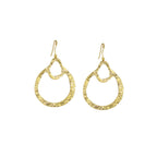 Hammered Double Teardrop Brass Earrings for Women - Kobe Earrings La Vie Bien Hammered Double Teardrop Brass Earrings for Women - Kobe