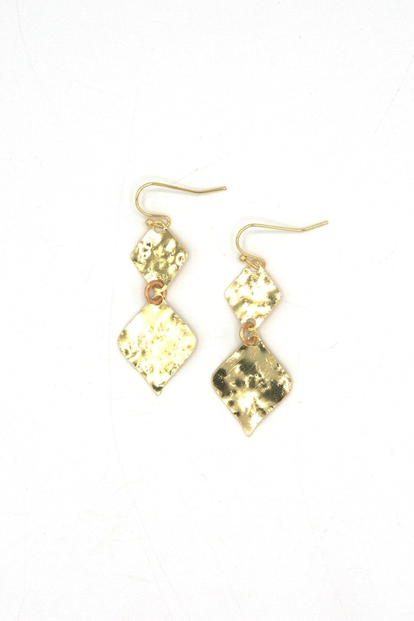 Hammered Rhombus Earrings