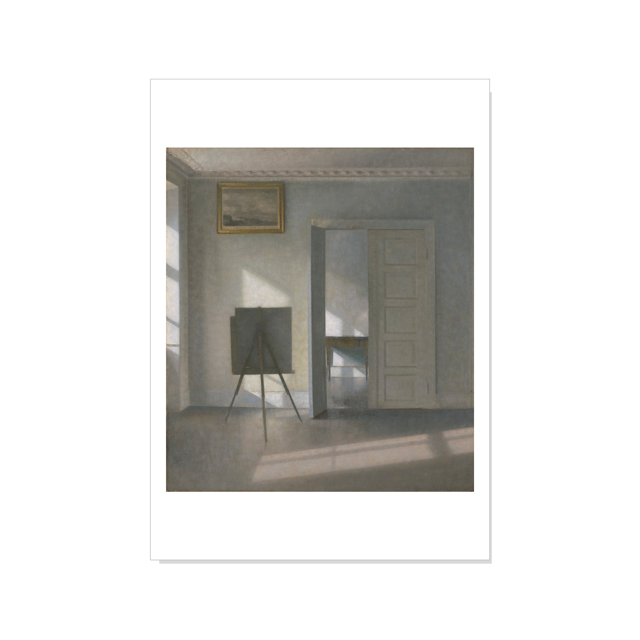 Hammershøi - Interior with an Easel, Bregade 25 - Postcard STATIONERY La Vie Bien Hammershøi - Interior with an Easel, Bregade 25 - Postcard