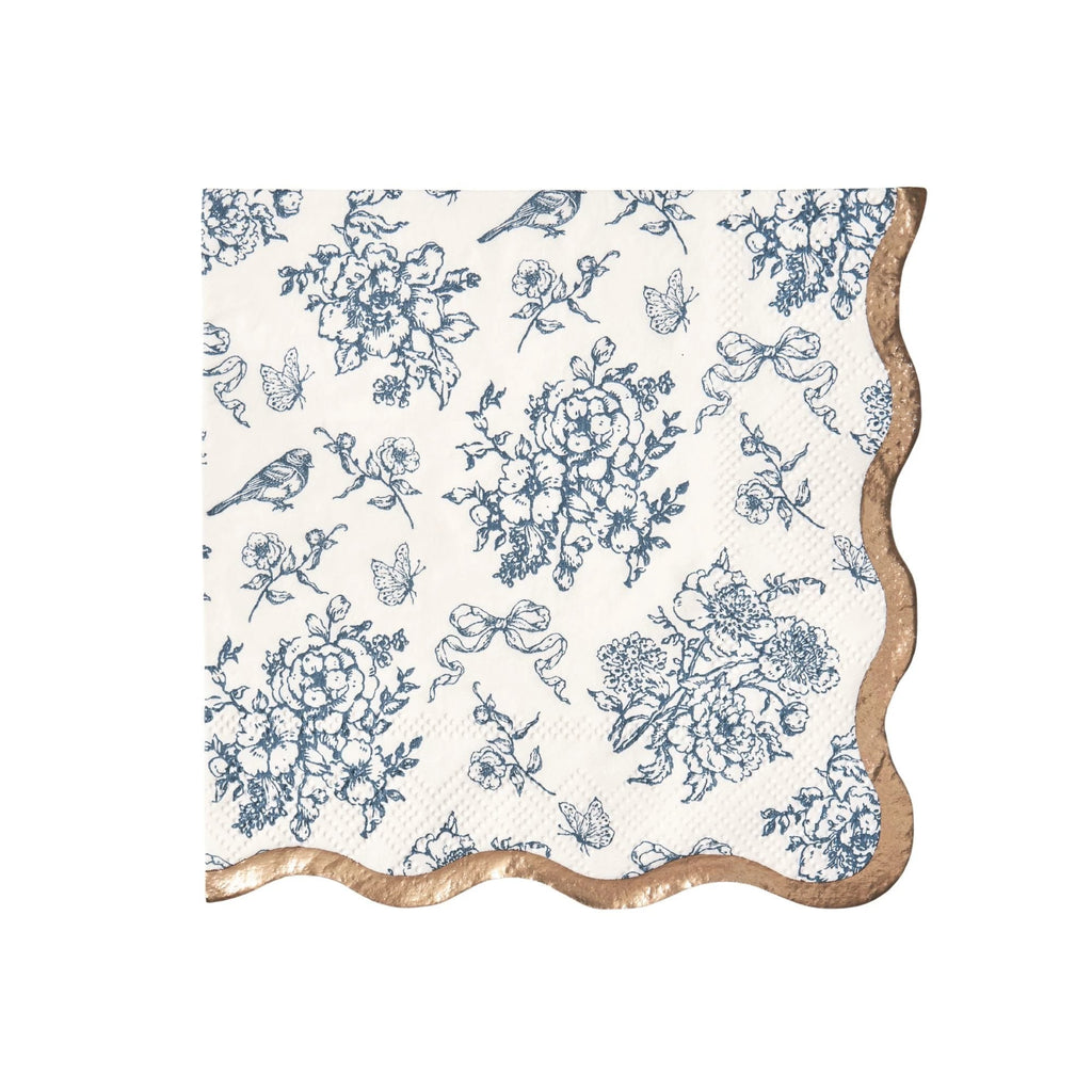 Hamptons Toile & Stripe Cocktail Napkins by Harlow & Grey