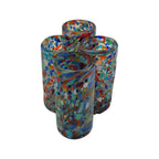 Hand Blown Double Shot Glass | Mexican Confetti Glassware Mexican Shot Glass La Vie Bien Hand Blown Double Shot Glass | Mexican Confetti Glassware