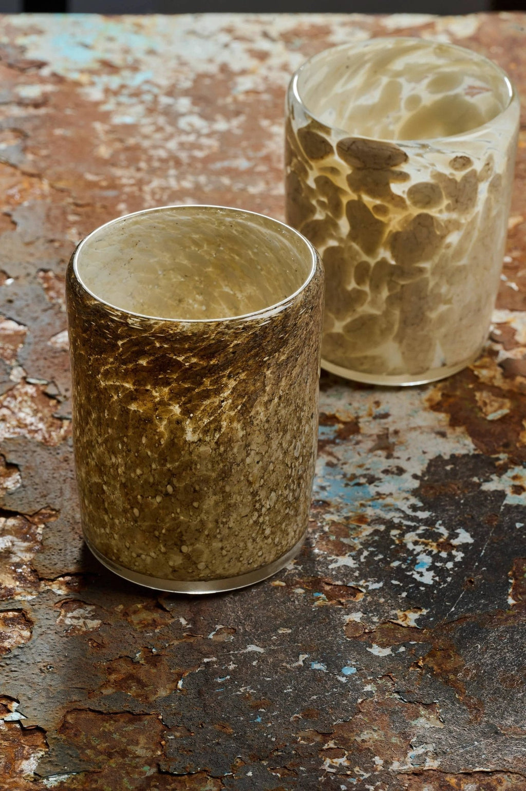 Hand Blown Glass Tumbler: Brown Marble by Ethical Trade Co