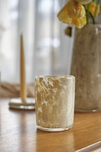 Hand Blown Glass Tumbler: Brown Marble by Ethical Trade Co