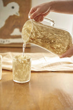 Hand Blown Glass Tumbler: Brown Marble by Ethical Trade Co