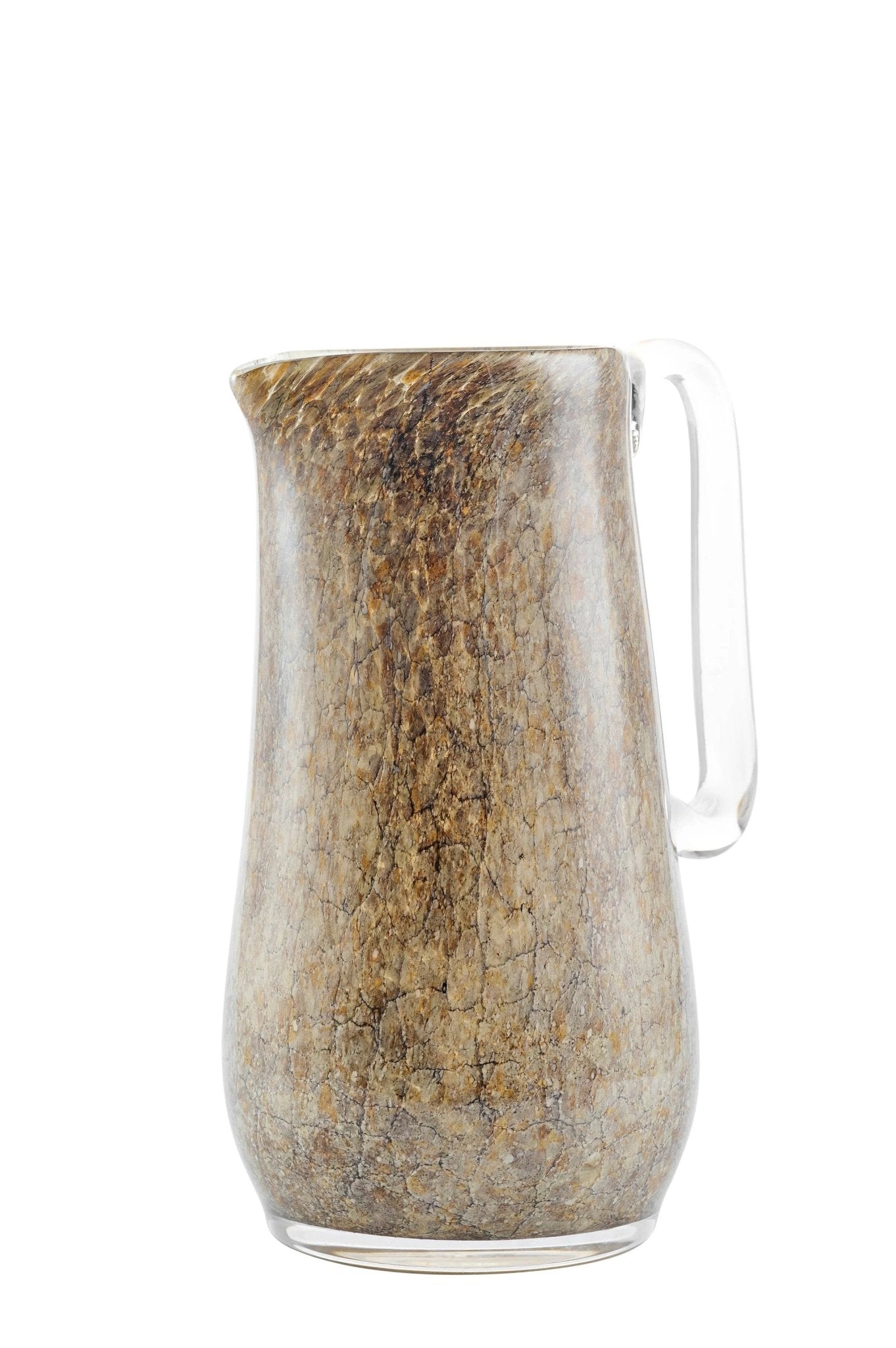 Hand Blown Glass Water Pitcher: Brown Marble by Ethical Trade Co