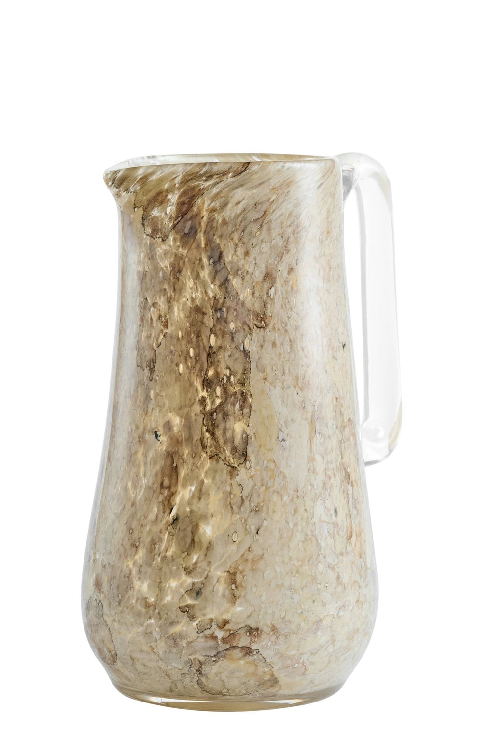 Hand Blown Glass Water Pitcher: Brown Marble by Ethical Trade Co