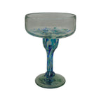 Hand-Blown Mexican Margarita Glass | Blue Green Confetti Mexican Margarita Glass La Vie Bien Hand-Blown Mexican Margarita Glass | Blue Green Confetti