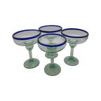 Hand-Blown Mexican Margarita Glass | Classic Cobalt Rim Mexican Margarita Glass La Vie Bien Hand-Blown Mexican Margarita Glass | Classic Cobalt Rim